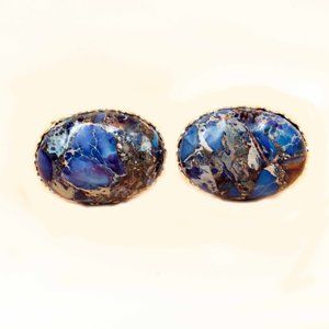 BLUE SEA SEDIMENT JASPER CUFFLINKS - McGrL1